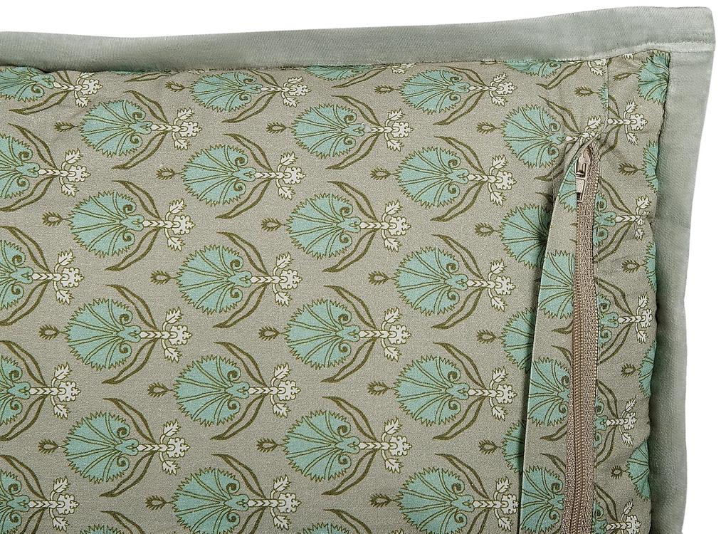 Bavlnený vankúš vzor listov 45 x 45 cm zelený PICTUS Beliani