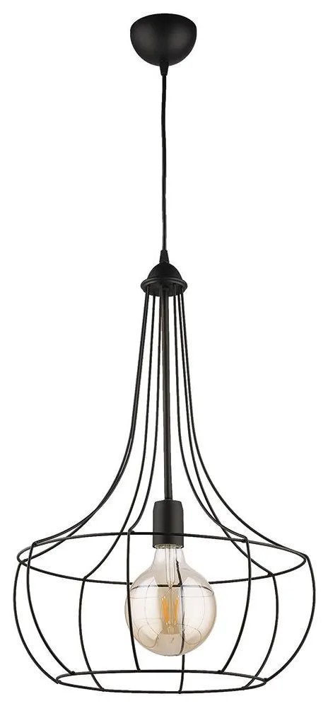 Jupiter 1653 - Luster na lanku FOX 1xE27/60W/230V čierna