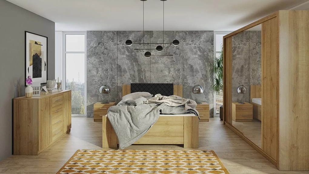 Spálňa Kler VIII, Farby: biela / biely + ekokoža soft 020 pik