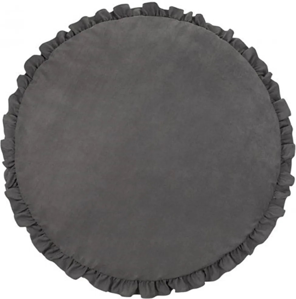 Detská podložka s volánom grafitová