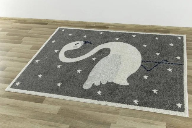 Detský koberec EMILY KIDS 2343A Labuť sivý
