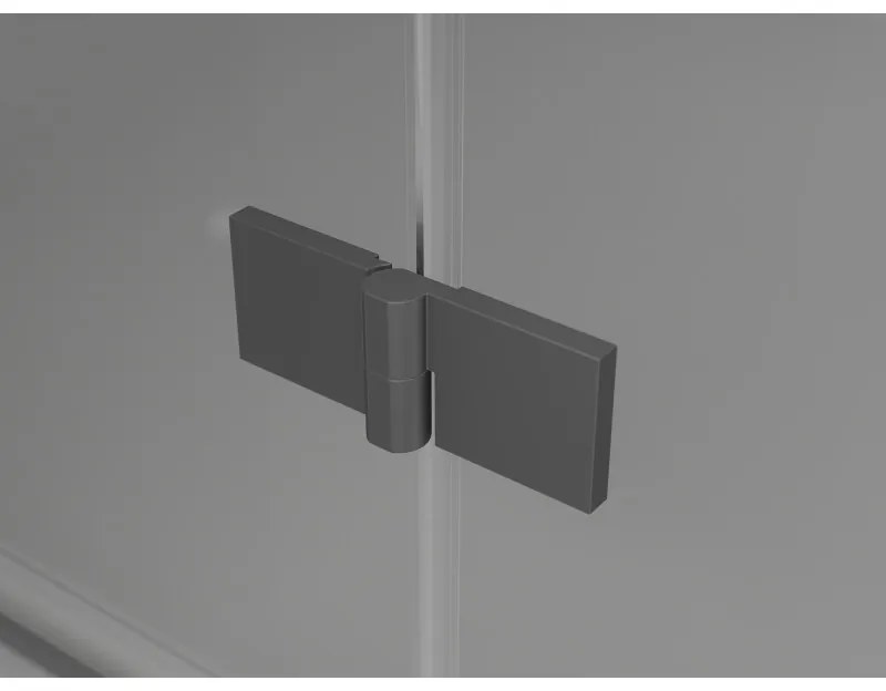 Mexen Lunar L Duo výklopný sprchový kút 80 x 80 cm, 8mm číre sklo, grafitový profil, 834L-080L-080P-95-00