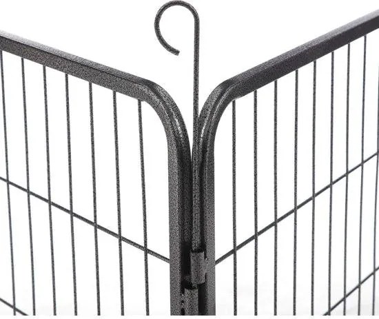 Ohrádka pre šteňatá a malé domáce zvieratá, 8 mriežok, sivá