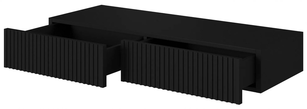 Závesný toaletný stolík Nicole 100 cm so zásuvkami - čierny mat