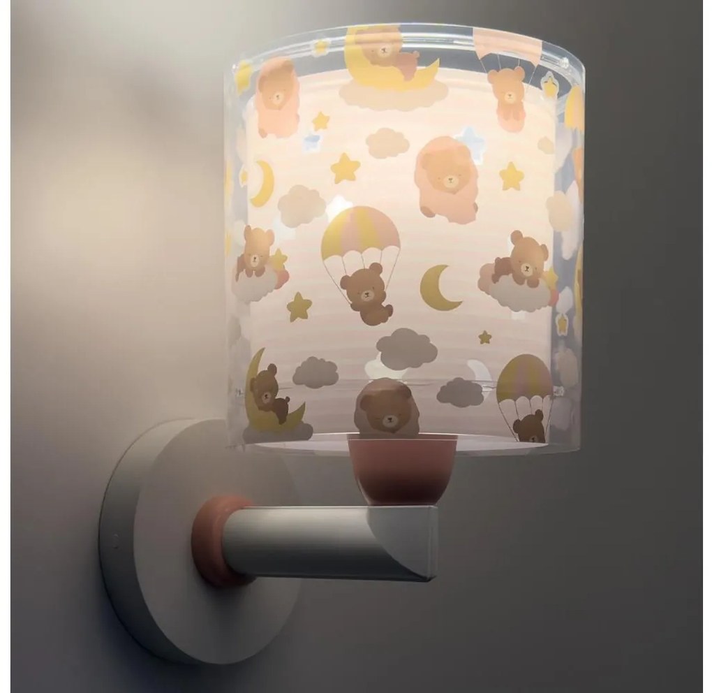 Dalber 41579S - Detské nástenné svietidlo BABY TEDDY 1xE27/15W/230V ružové