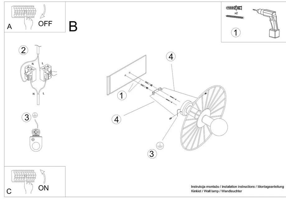 Čierne stropné svietidlo ø 45 cm Soho – Sollux