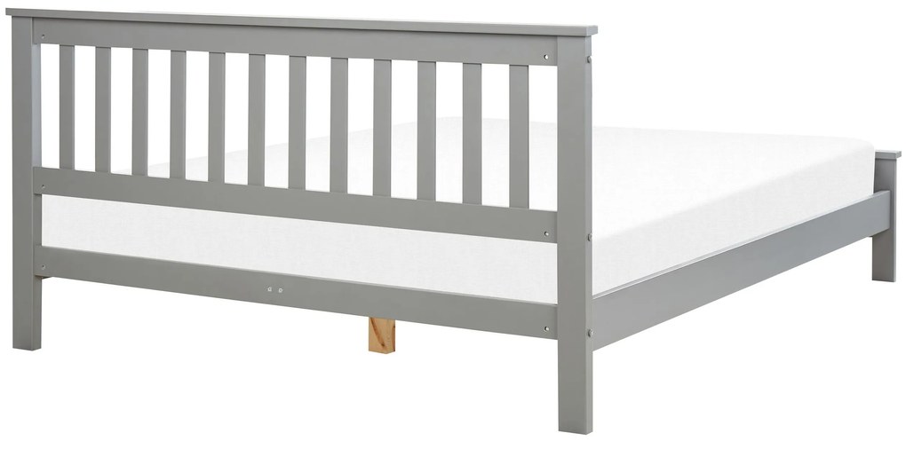 Drevená posteľ 160 x 200 cm sivá MAYENNE Beliani