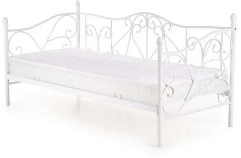 Kovová posteľ Jasmina 90x200, biela, bez matraca