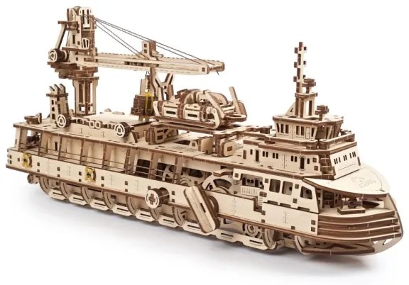 Ugears - 3D drevenené mechanické puzzle Výzkumná loď
