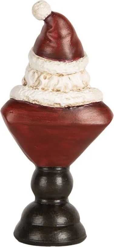 Červeno-biela vianočná dekorácia busta Santa - 7*5*15 cm