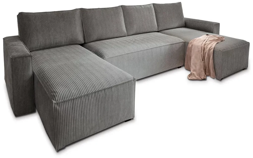 Sivá sedacia súprava do U SMART COSARO 295x140 cm