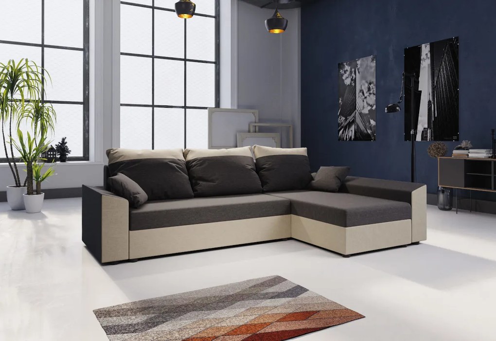 PAMELA rohová rozkladacia sedačka, 248x80x139 sawana 05/sawana 21