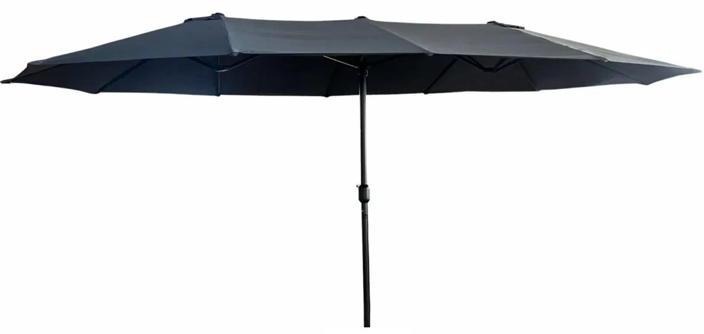 Dvojitý záhradný slnečník TILIA 460x270 cm tmavosivý