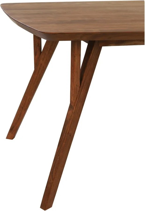 Hnedý jedálenský stôl s doskou z akácie 100x200 cm Quenza – Light & Living