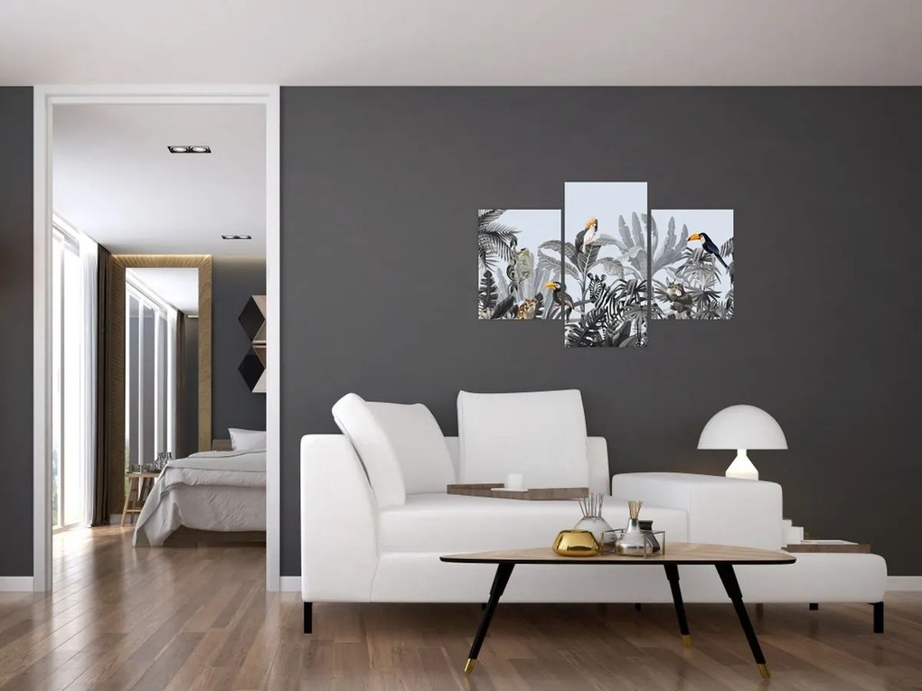 Obraz - Ilustrovaná džungľa (90x60 cm)