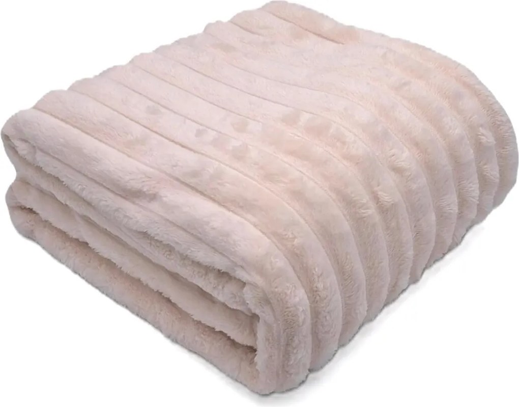 Mikroplyšová deka Stripe krémová 150x200cm TiaHome