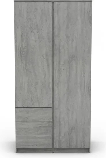 Šatníková skriňa Carlos, šedý beton, 100 cm