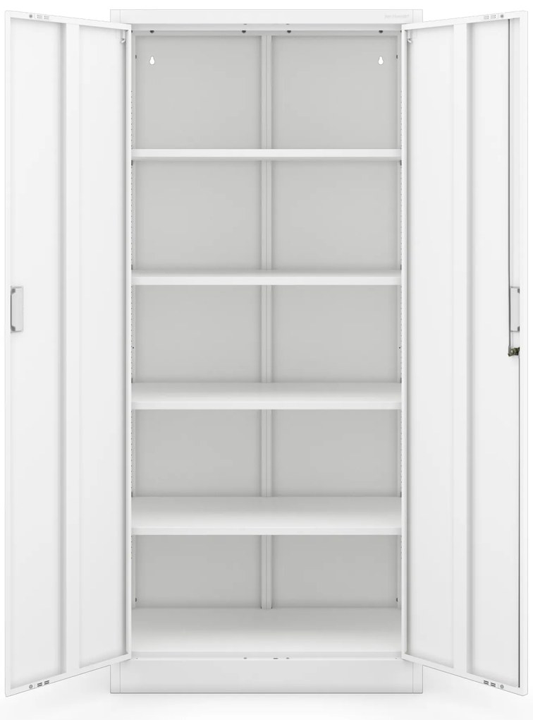 Kovová šatníková skriňa do šatní a chodieb JAN Compact 1750 x 800 x 400 mm, biela