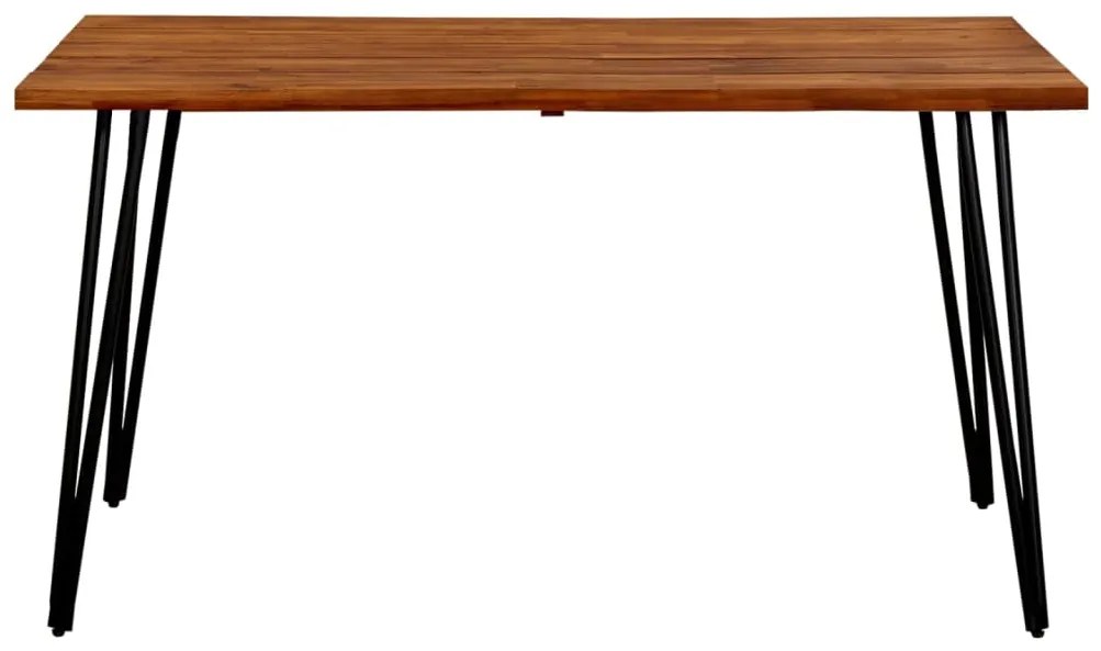 vidaXL Záhradný stôl s vlásenkovými nohami 140x80x75 cm akáciový masív