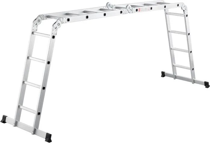 Hliníkový skladací rebrík 3,6 m, 4 dielny, 6 priečok, 150 kg