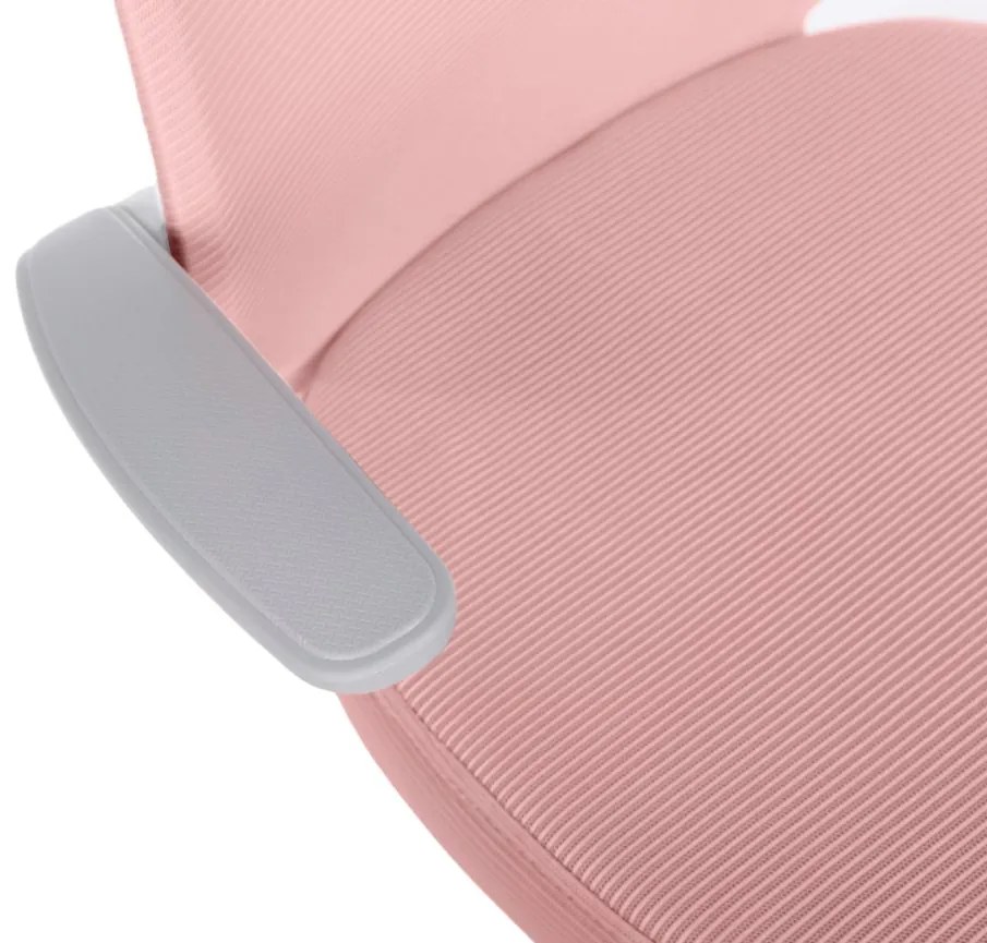 Detská otočná stolička Neoseat JUNI 012 s podnožou — látka, ružová