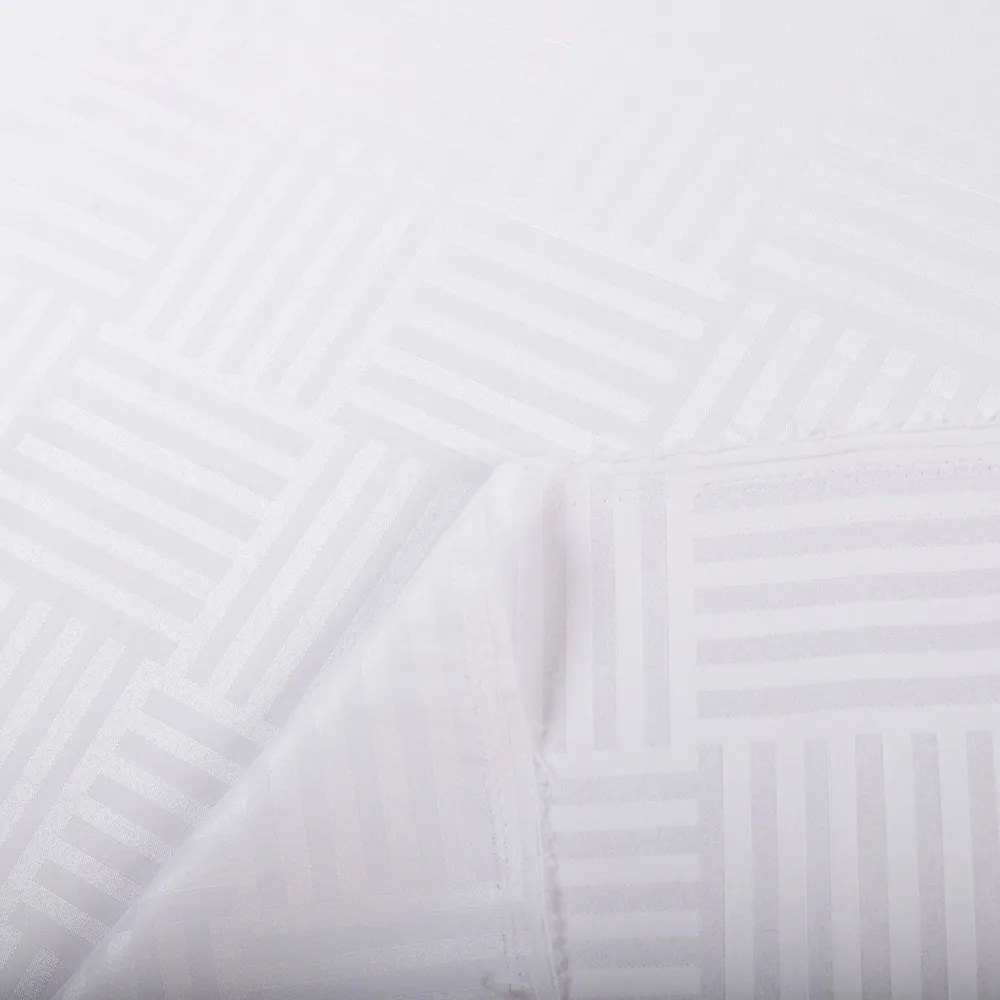 Biante Dekoračný záves Monako PM-124 Pruhovaná šachovnica biela - šírka 270 cm 270x190 cm