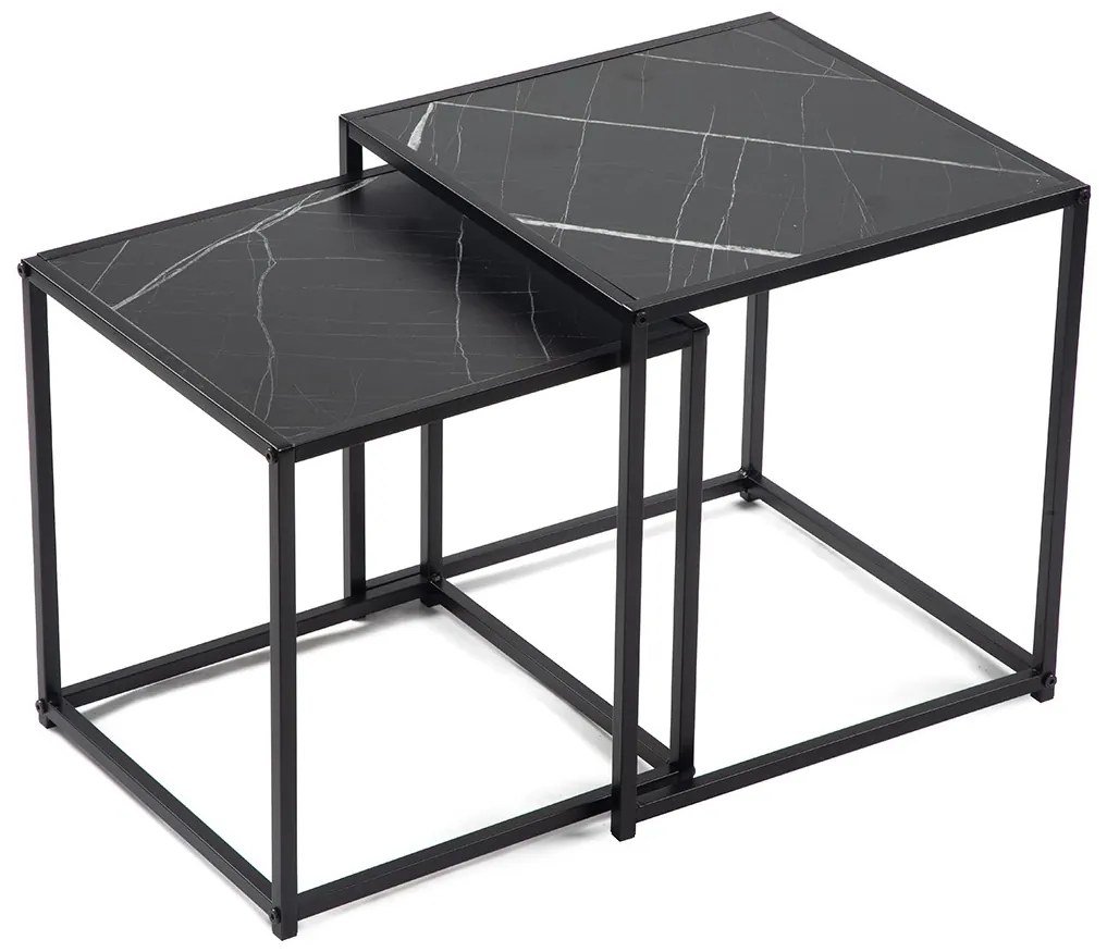 Noela Sada odkladacích stolíkov v dekore čierneho mramoru DUETTA 38,35