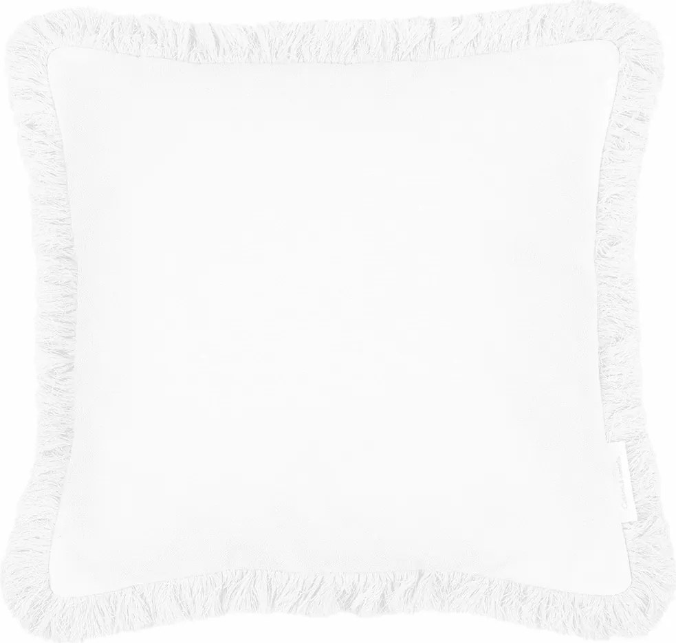 Boho štvorcový vankúš s rámom biely 40x40 cm