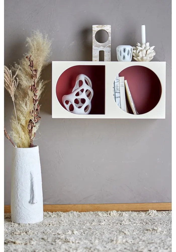 Červená/biela nástenná knižnica 30x60 cm Graphia – Bloomingville