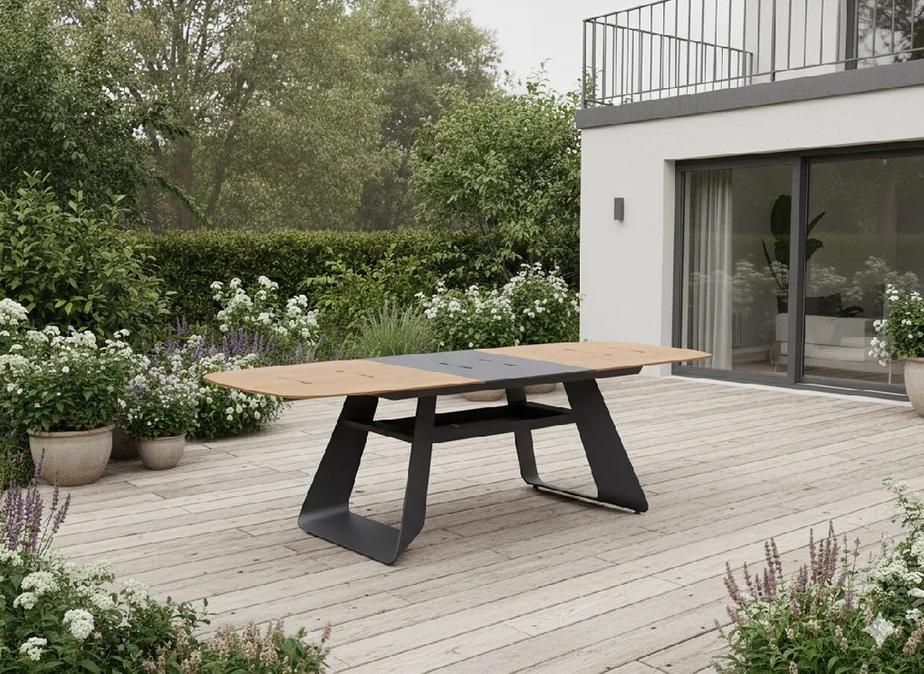 Garden Line Hliníkový stôl „THOMPSON“ sivý 180/240 x 90 x 78 cm