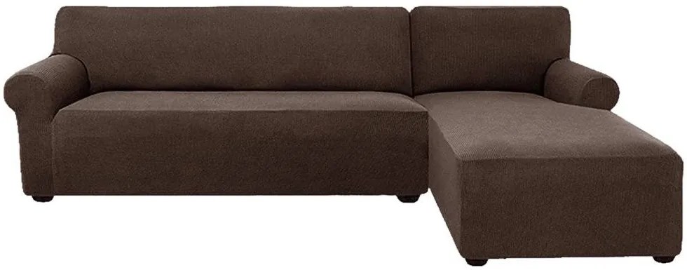 Elastický žakárový poťah pre trojmiestnu rohovú pohovku BestBerg / pravá / hnedá