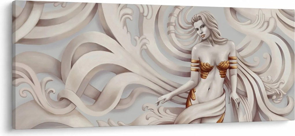 Obraz bohyne s florálnym motívom (120x50 cm)