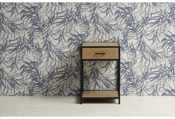 Nočný stolík SARON dub/čierna