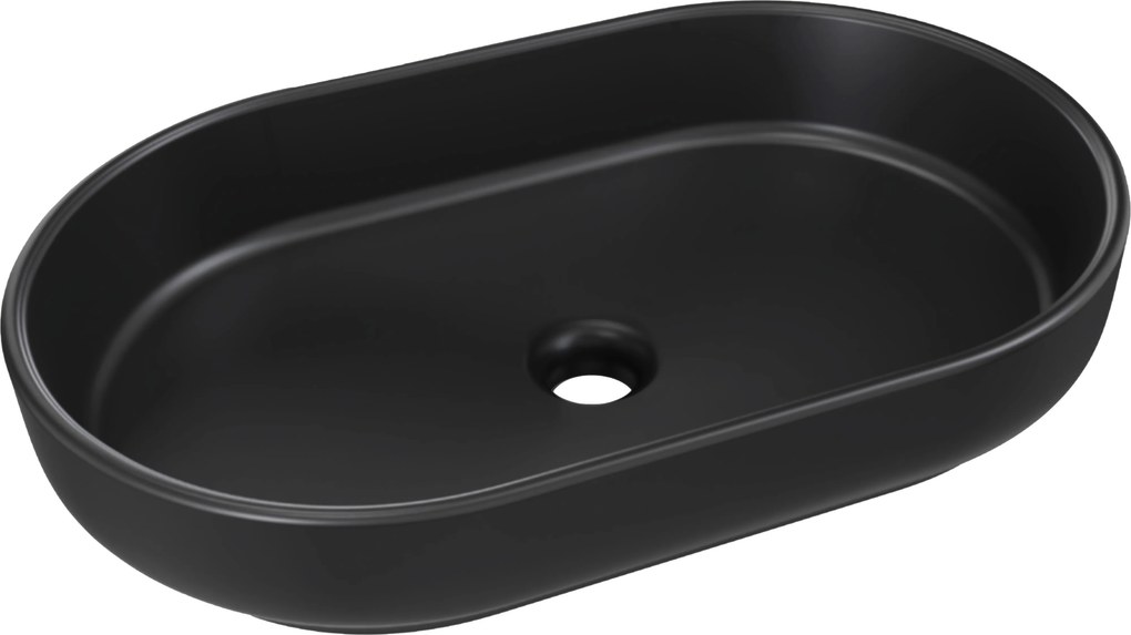 Comad Keramické umývadlo na dosku RIVER 2 BLACK MATT UN 55, čierna mat