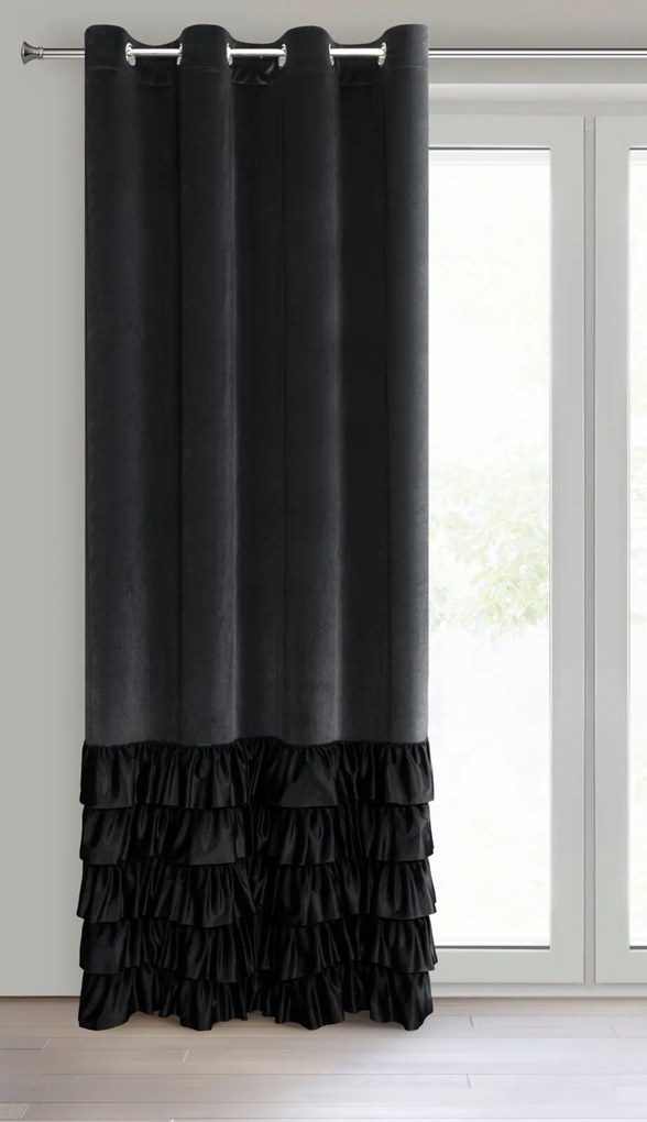 ZATEMŇOVACÍ ZÁVES NA KRÚŽKOCH DANI 140X250 CM ČIERNA