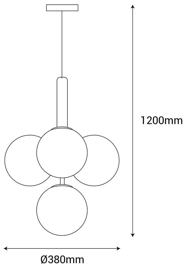 Závesné svietidlo v zlatej farbe SULION Musa, výška 120 cm