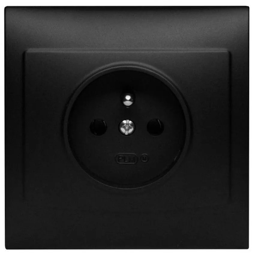 Zásuvka jednoduchá Z/U čierna mat  GP-1VZ