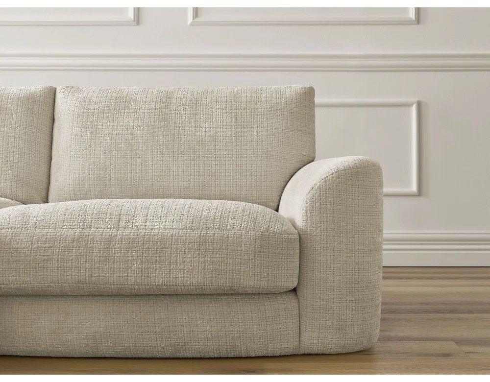 Béžová ženilková rohová pohovka (ľavý roh/s leňoškou) Leonore – Bobochic Paris