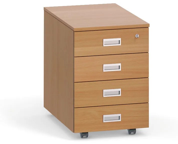 Mobilný zásuvkový kontajner PRIMO, 4 zásuvky, wenge