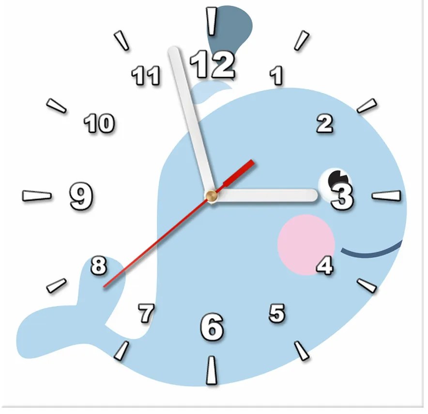 Gario Obraz s hodinami Veľryba Rozmery: 40 x 40 cm