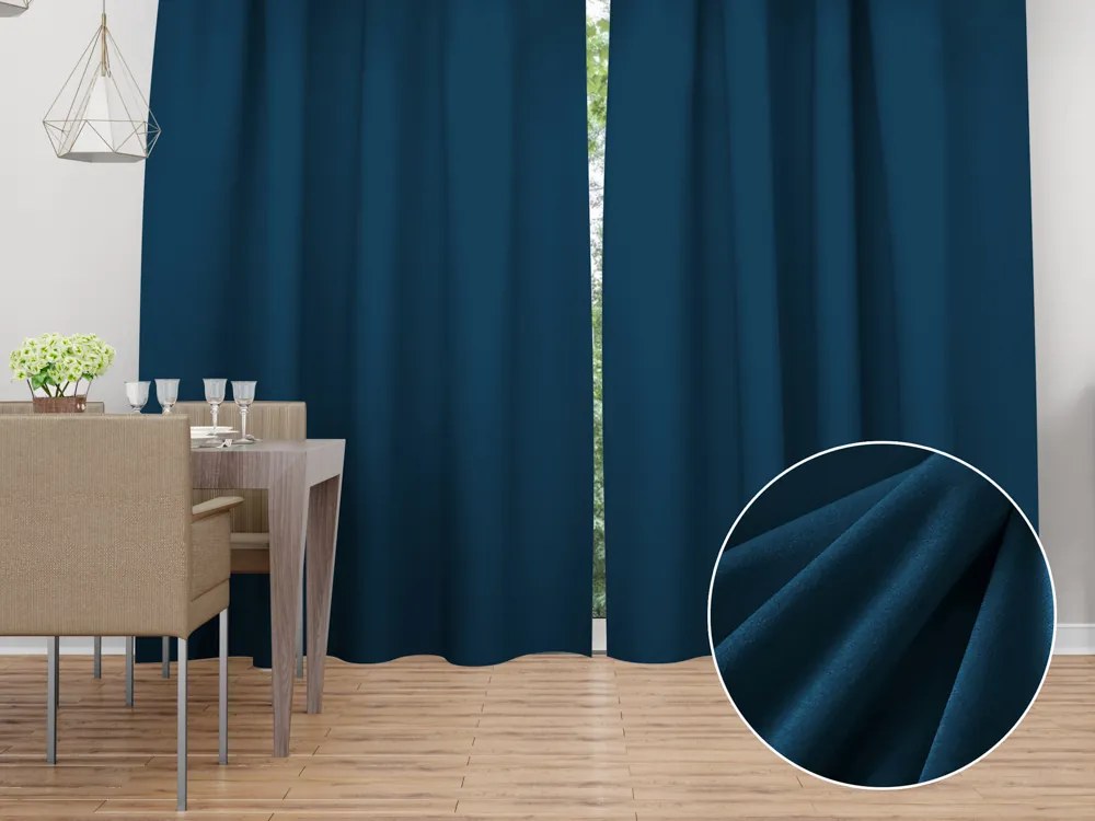 Biante Zamatový záves Velvet Prémium SVP-028 Petrolejovo modrý - šírka 135 cm 135x220 cm