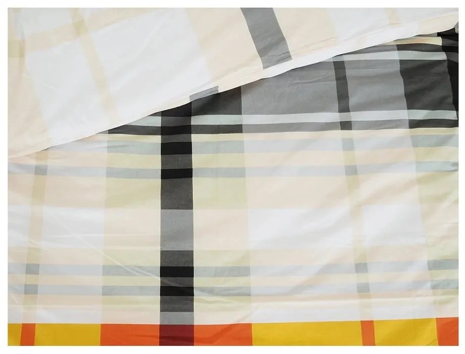 Oranžové krepové obliečky na jednolôžko 140x200 cm Orabge Kube – B.E.S.