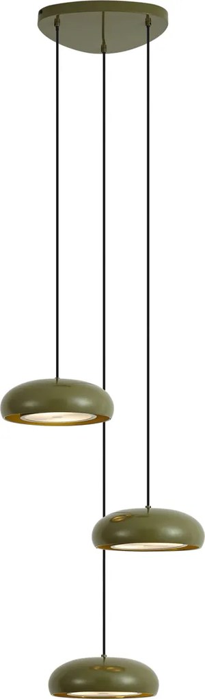 Retro zelená závesná lampa s kovovým tienidlom 6-svetelná - Macaron