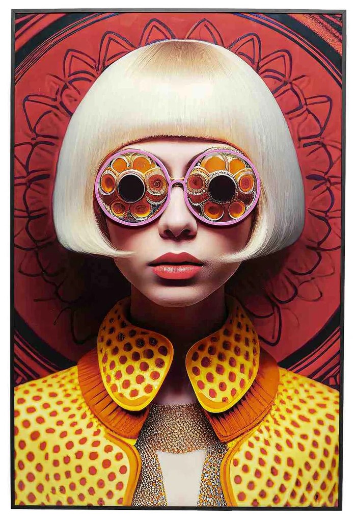 Fancy Blond Lady LED obraz viacfarebný 120x80 cm
