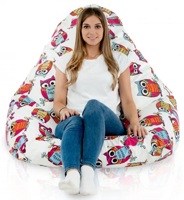 Sedací vak DROP XXL sovy