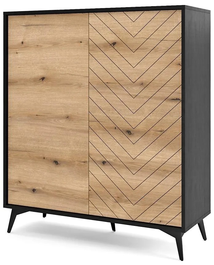Komoda Diamond KD104 dub evoke/čierna
