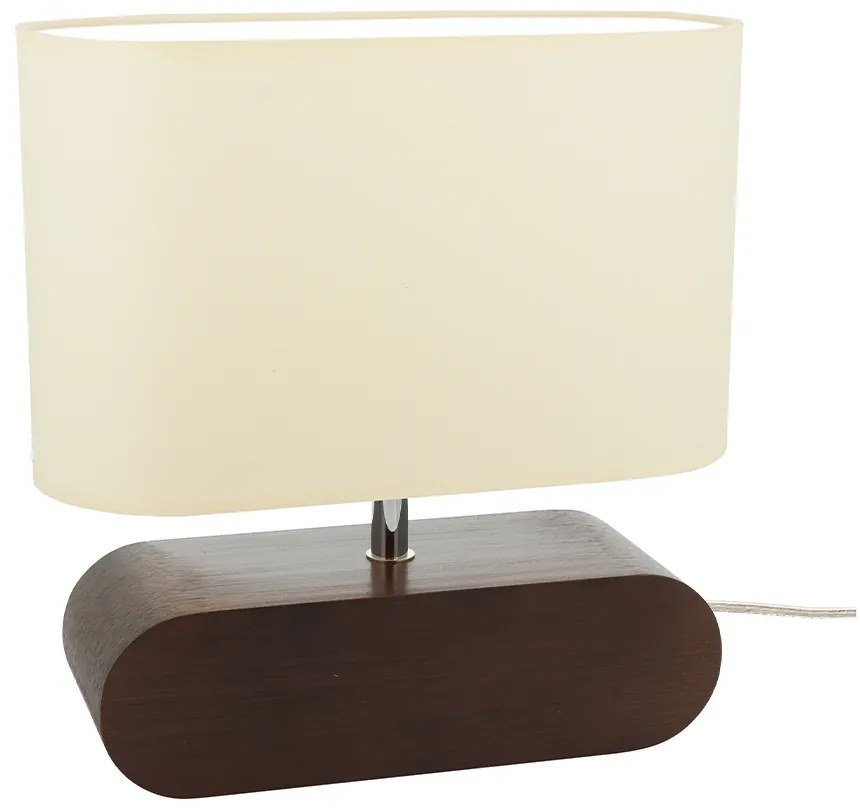 Spot-Light Stolová lampa MARINNA, 1xMax.25W, krémové textilné tienidlo, buk s odtieňom orecha
