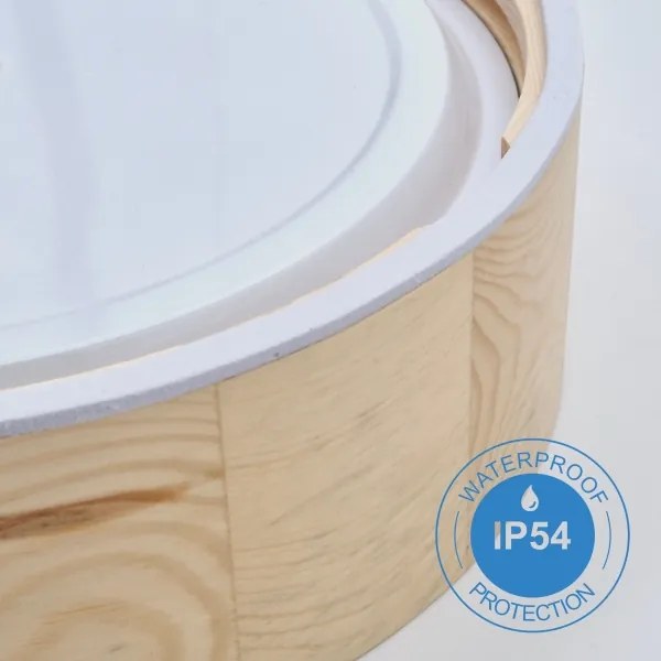 Stropné kúpeľňové svietidlo NATURAL 3xE27/15W/230V IP54 borovica Ø37 cm