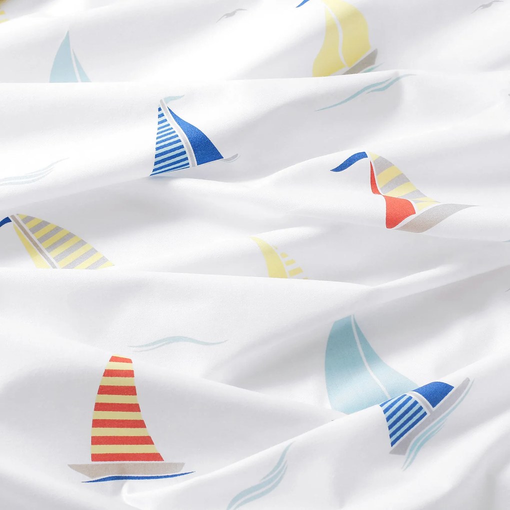 Goldea bavlnené posteľné obliečky - plachetnice 240 x 220 a 2ks 70 x 90 cm