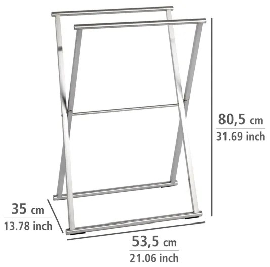 WENKO 22476100 - Stojan na uteráky LAVA 53,5x80,5 cm nerez/strieborný